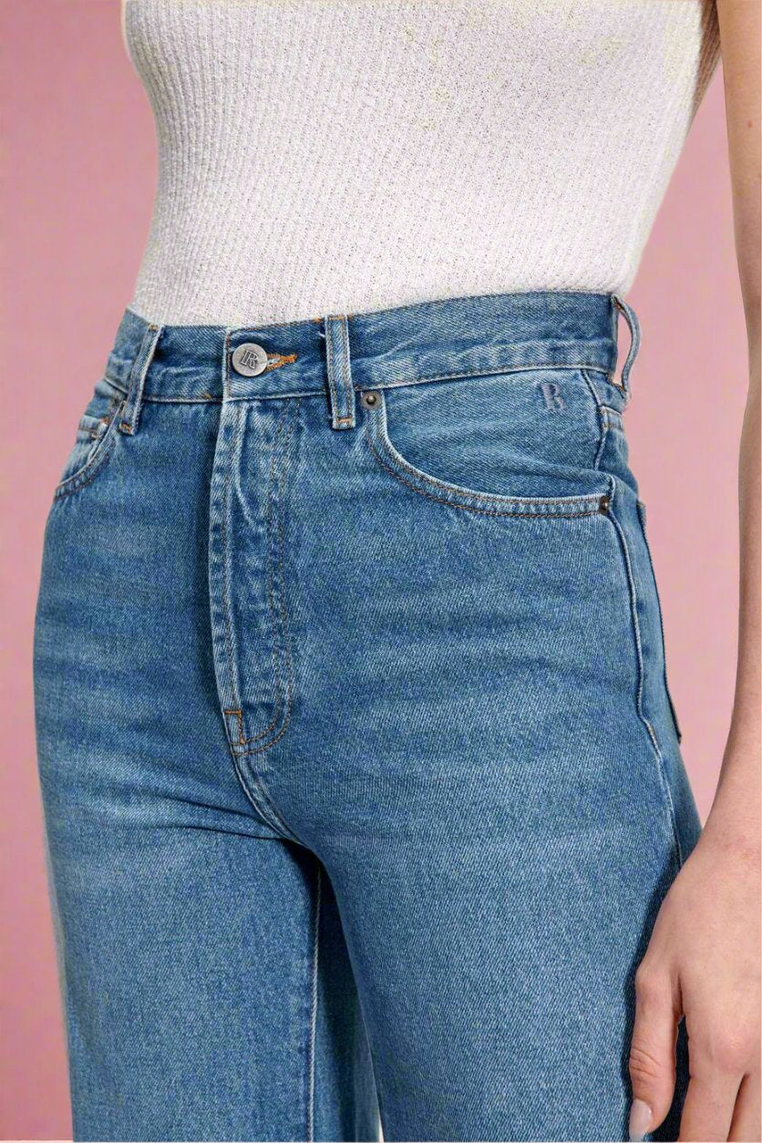 Spring New Versatile Loose High Waist Straight Retro Women's Jeans