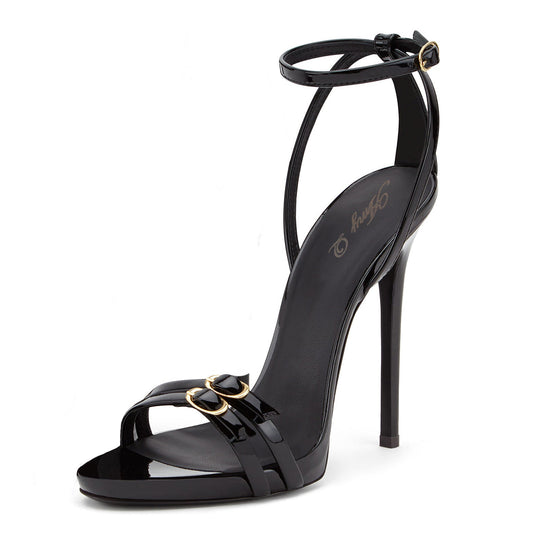 Black High Heels with Ankle Strap